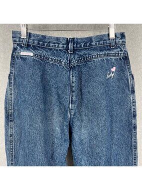 Vtg Kenny Rogers Bareback Jeans Size 29 Denim High Rise Western Lady Embroidered